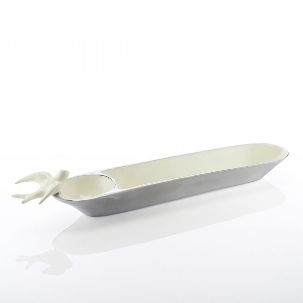 Dove Large Bread Dish Oyster