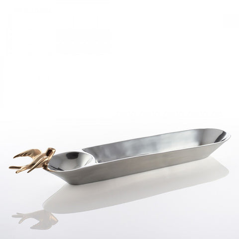 Dove Large Bread Dish Silver/Gold