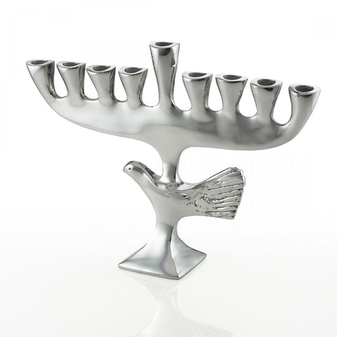 Bird Menorah Silver