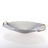 Feather Oval Handle Bowl Silver/Gold