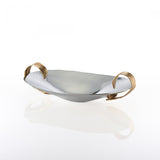 Feather Oval Handle Bowl Silver/Gold