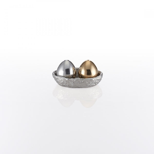 Nest Salt And Pepper W/Tray Silver/Gold