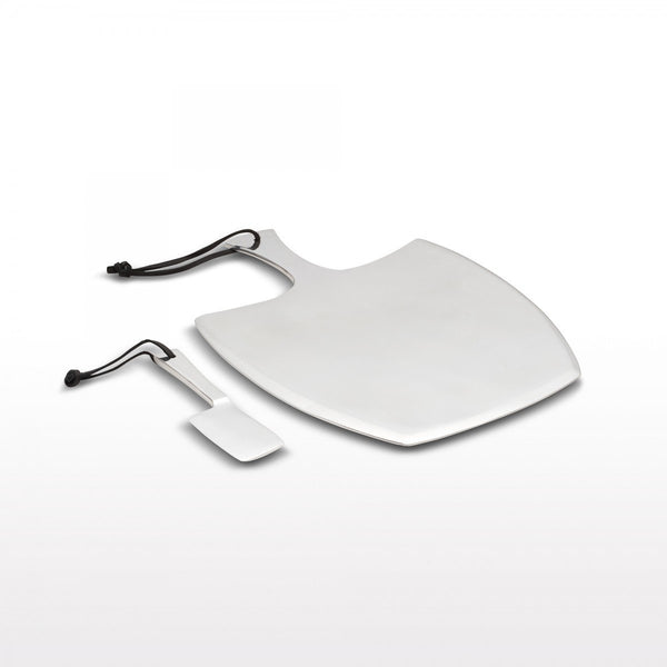 Cheese Paddle Set Lg Wide Silver