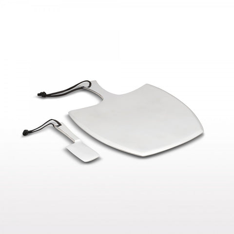 Cheese Paddle Set Lg Wide Silver