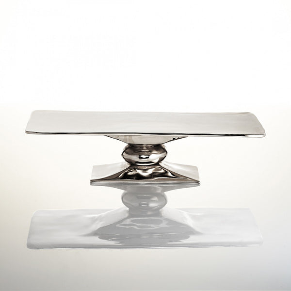 Rock Rectangle Cakestand Silver