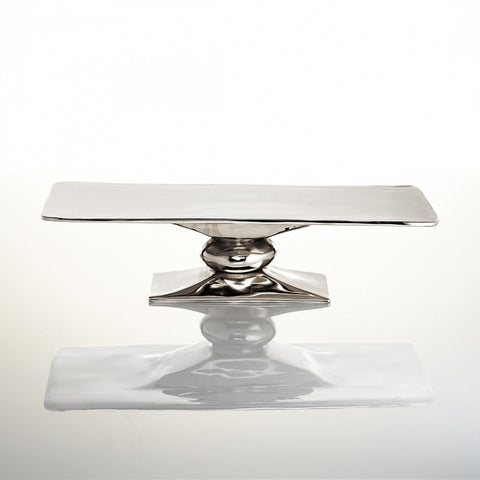 Rock Rectangle Cakestand Silver