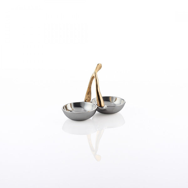 Wishbone Double Condiment Silver/Gold