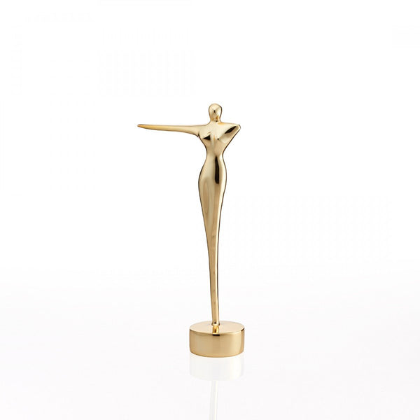 Figure Sculpture Tall Gold
