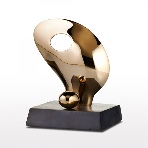 02 Egg Sculpture Lg Gold