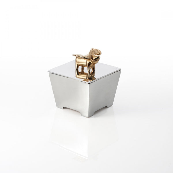 Flying Pig Square Box Silver/Gold