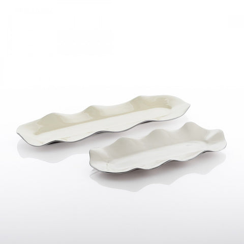 Ruffled Long Trays Oyster