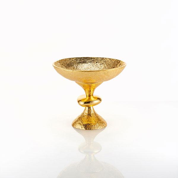 lg nest pedestal bowl gold