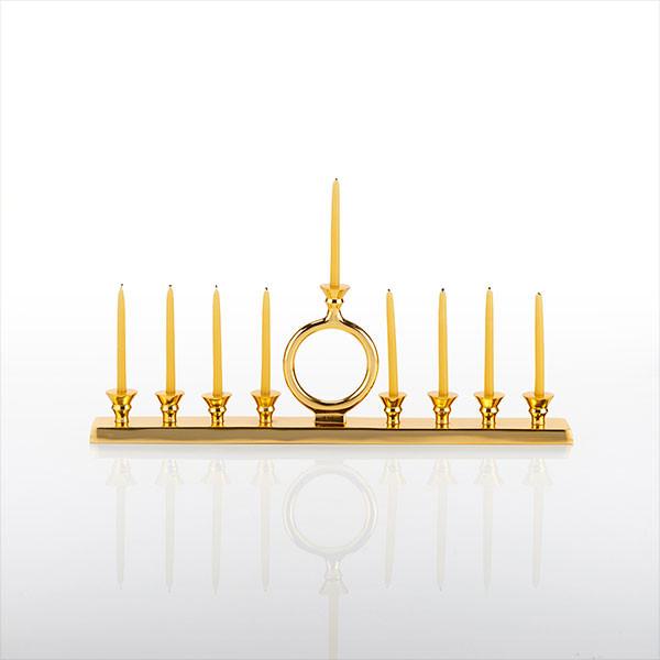 o menorah candleholder gold