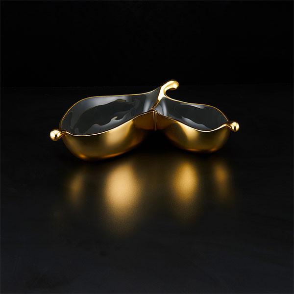 pod double snack graphite bowl