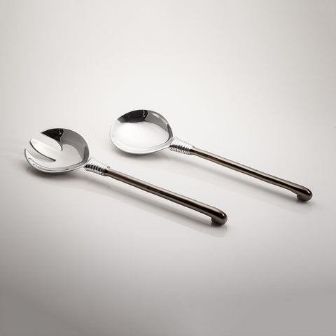 Djembe Salad Server Long Black Nickel