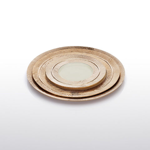 Feather Plates Gold/Oyster