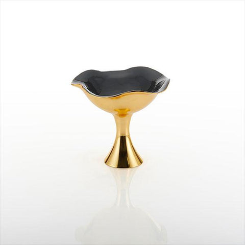 ruffled candy dish graphite